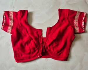 Vibrant Red and black Blouse