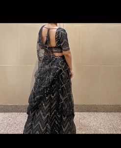 Stunning Black Sequined Lehenga Choli