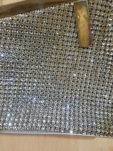 Sparkling Rhinestone Clutch Bag with Pearl Strap