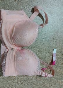 Women's Pink Lace Padded Bra