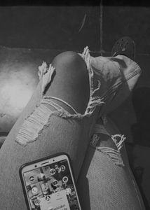 Loose straight high waist demin