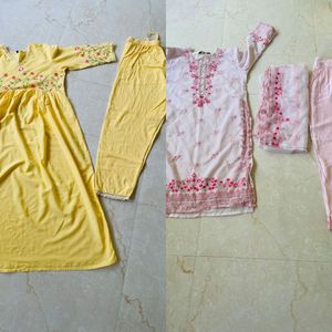 combo of 2 suit set Beautiful Embroidered Kurta Se