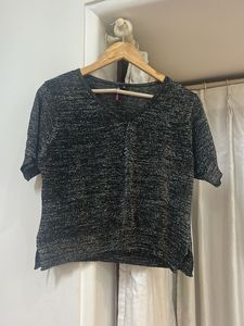 Shiny knit Grey Top