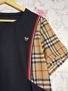 Designer Checkered Sleeve T-Shirt