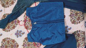 Elegant Teal Embellished Indian Outfit..