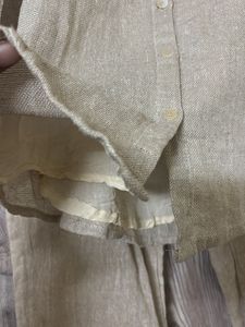 Linen co-ord  Set with Flower Embellishment