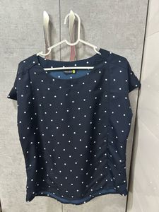 Classic Navy Polka Dot Top