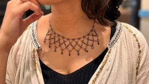 Elegant Beaded Necklace , Y2K vintage choker