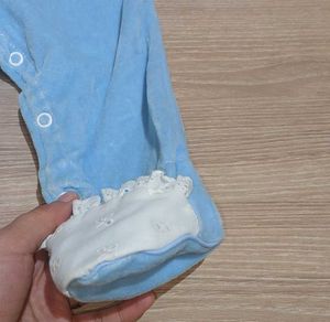 Baby Blue Velvet Romper
