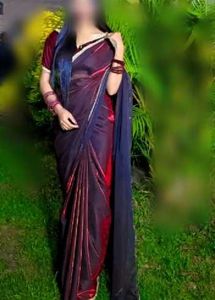 Elegant maroon Velvet Saree specially for girls
