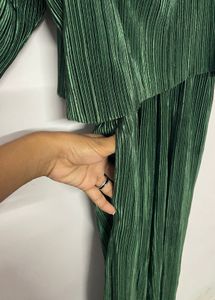 Elegant Green Pleated Jumpsuit