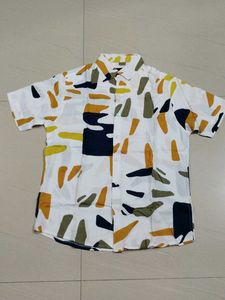 Men's Abstract Print Half Shirt