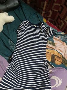 Striped Navy &amp; White T-Shirt Dress