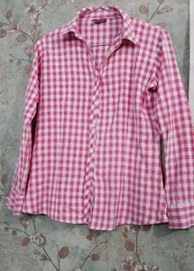 Pink Gingham Button-Up Shirt