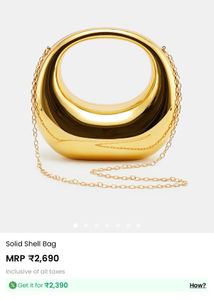 Unique Gold Sphere, red and blue clutch