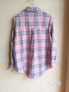 🤍Free Delivery Pink Plaid Long Sleeve Shirt🤍