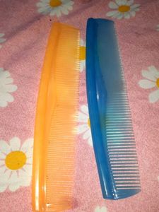 Two Plastic Combs - Orange and Blue