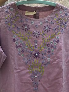 OKHAI Lilac Embroidered Kurta Small Size