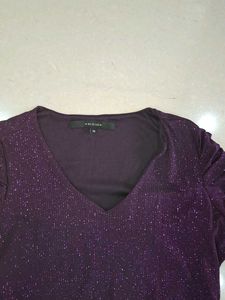 Sparkly Purple Ruched Dress