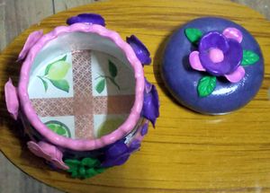 Small Cover Pot Cum Earing Box