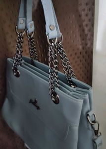 Sky Blue Chain Shoulder Bag