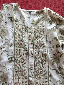 floral green kurta set