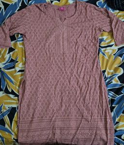 Dusky Pink Embroidered Kurta