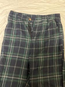 Plaid Wide Leg Trousers