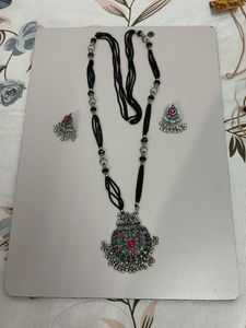 Oxidized Silver Necklace Set