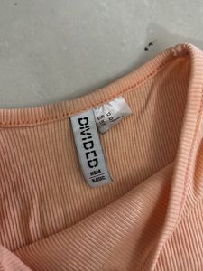 Ribbed Peach T-Shirt