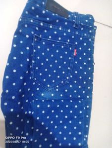 Polka Dot Denim Jeans