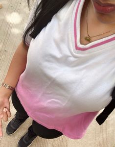 Cute Pink Ombre V-Neck Tee