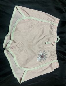 Pink Ribbed Lounge Shorts