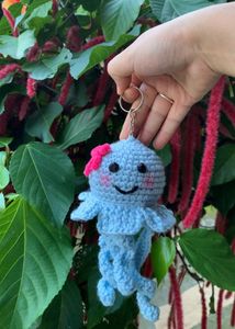 Cute Crochet Jellyfish Keychain