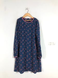 Navy Blue Printed Dress (Girl’s)
