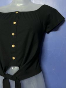 SHEIN BRANDED Off-Shoulder Tie-Front Top