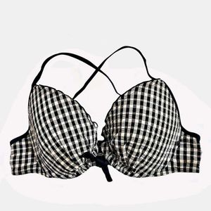 Gingham Print Bra