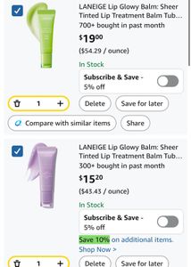 Laneige matcha and taro lip balms