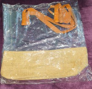 Trendy Clear Jute Tote Bag