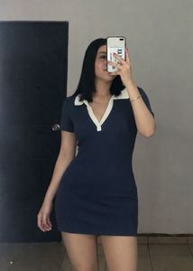 Navy Knit Mini Dress