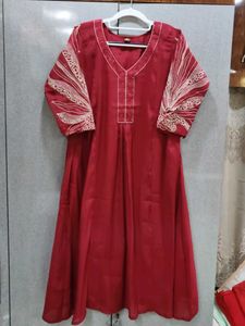 Elegant Red  Suit with Pearl Handwork