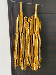 Sleeveless striped yellow dress