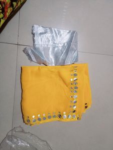 Yellow Saree With Stone Work
