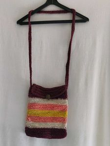 Handmade Striped Crochet Crossbody Bag