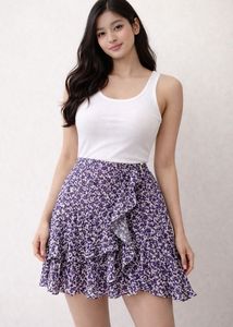 Sale ❗️ Floral Ruffle Mini Skirt