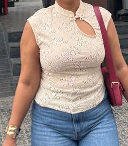 Trendy Chic White Lace Top