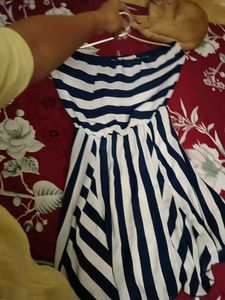 Striped Strapless Dress