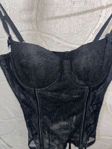 Black Lace Corset Bra