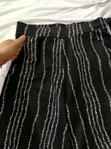 Black &amp; White Striped Palazzo Pants