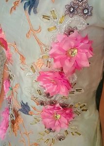 Elegant Floral Embroidered Gown